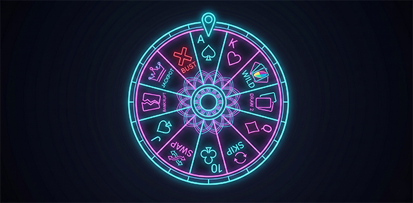 Neon game wheel illustration